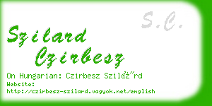 szilard czirbesz business card